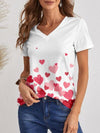 Heart V-Neck Short Sleeve T-Shirt White Women's T-Shirts - Tophatter Daily Deals