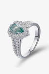 1 Carat Moissanite 925 Sterling Silver Ring Teal Moissanite - Tophatter Daily Deals