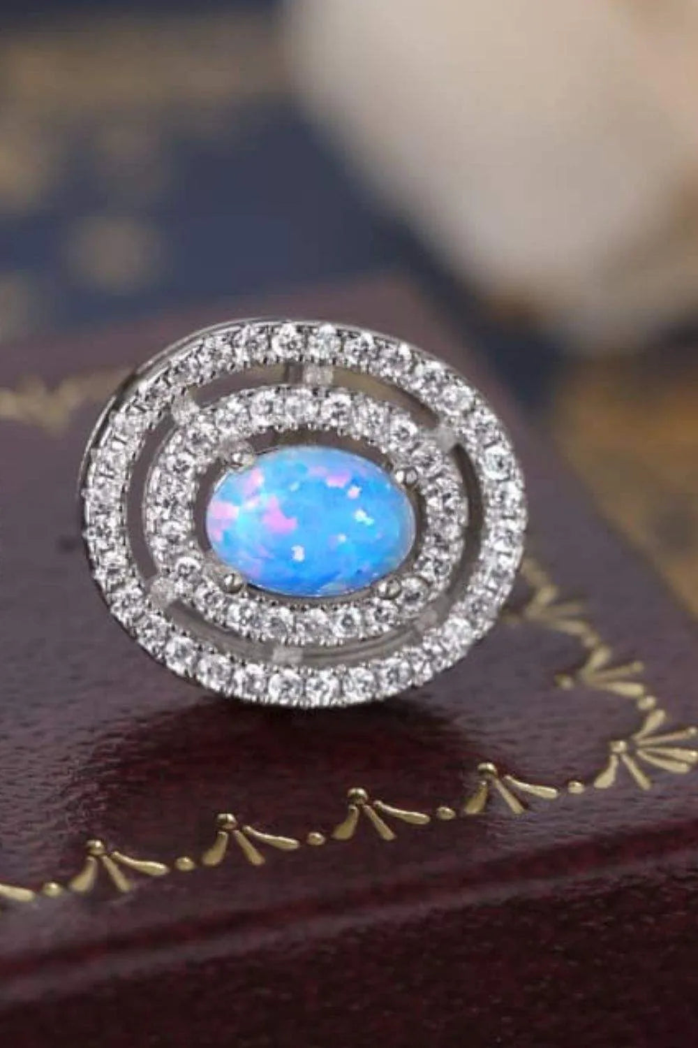 925 Sterling Silver Opal Round Stud Earrings Opal - Tophatter Daily Deals