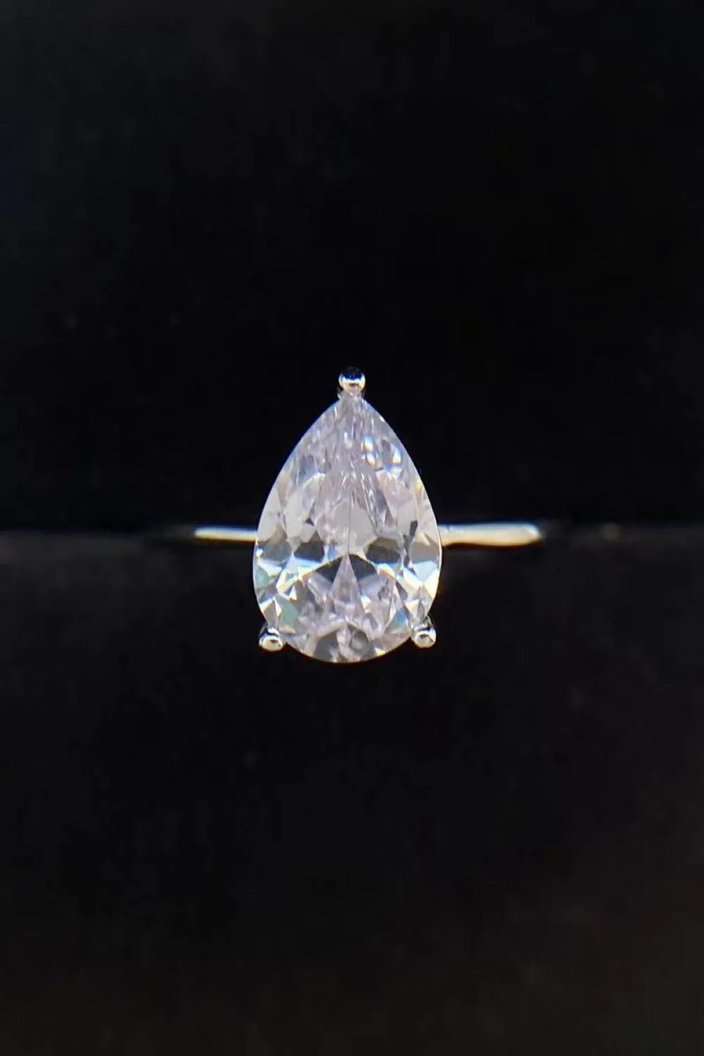 Classic Teardrop 2 Carat Moissanite Ring Moissanite - Tophatter Daily Deals