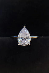 Classic Teardrop 2 Carat Moissanite Ring Moissanite - Tophatter Daily Deals