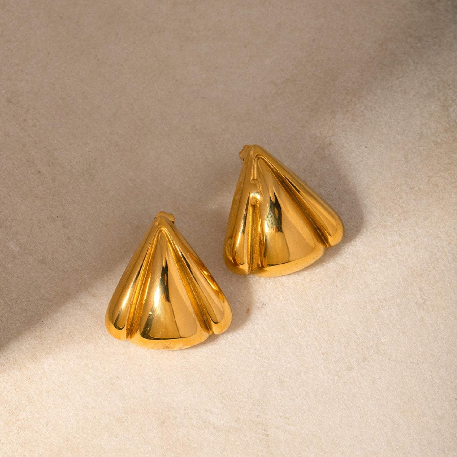 Stainless Steel Seashell Shape Earrings Gold One Size Earrings - Tophatter Daily Deals