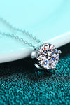 1 Carat Moissanite Round Pendant Necklace Moissanite - Tophatter Daily Deals