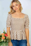 White Birch Spot On Full Size Polka Dot Top Blouses - Tophatter Daily Deals