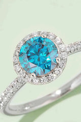 1 Carat Moissanite 925 Sterling Silver Halo Ring Moissanite - Tophatter Daily Deals
