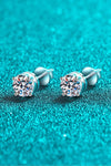 2 Carat Moissanite Rhodium-Plated Stud Earrings Moissanite - Tophatter Daily Deals