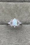 925 Sterling Silver Zircon and Opal Ring Opal - Tophatter Daily Deals