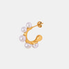 Synthetic Pearl 18K Gold-Plated Earrings Earrings - Tophatter Daily Deals