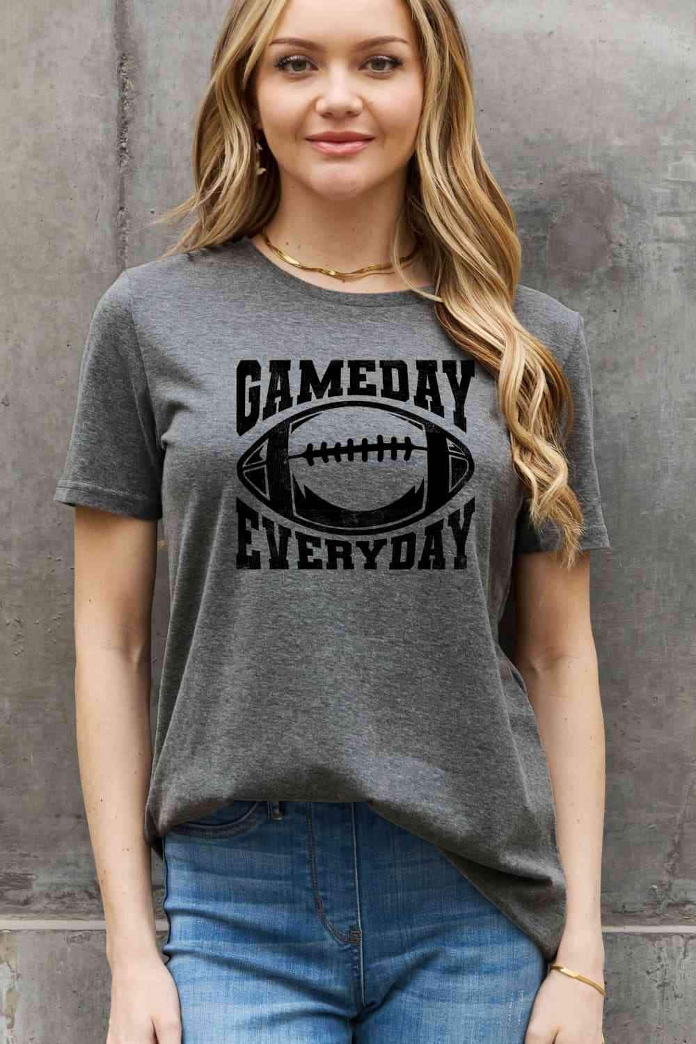 Simply Love Full Size GAMEDAY EVERYDAY Graphic Cotton Tee Women's T-Shirts - Tophatter Daily Deals