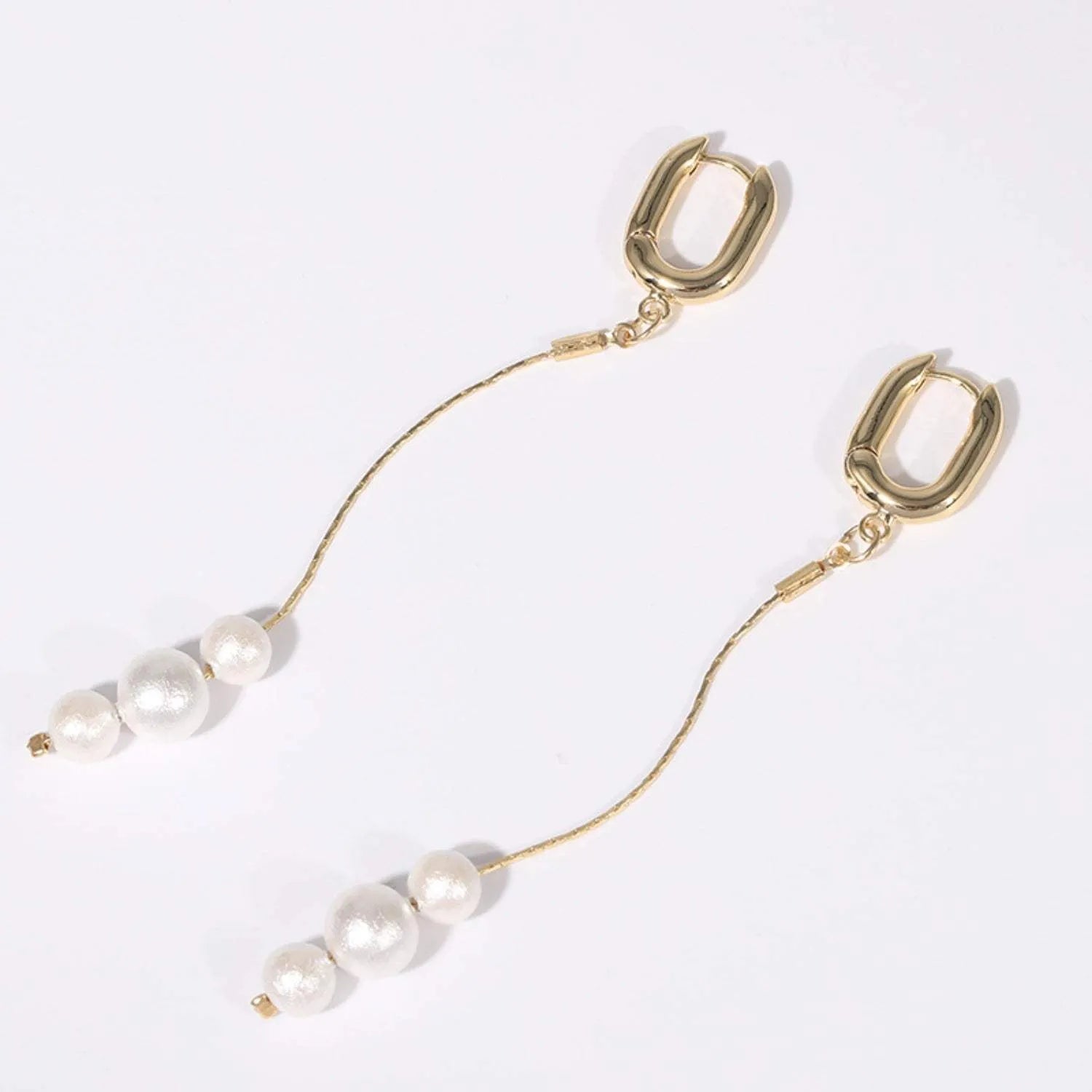 Gold-Plated Pearl Bar Earrings Style A One Size Earrings - Tophatter Daily Deals
