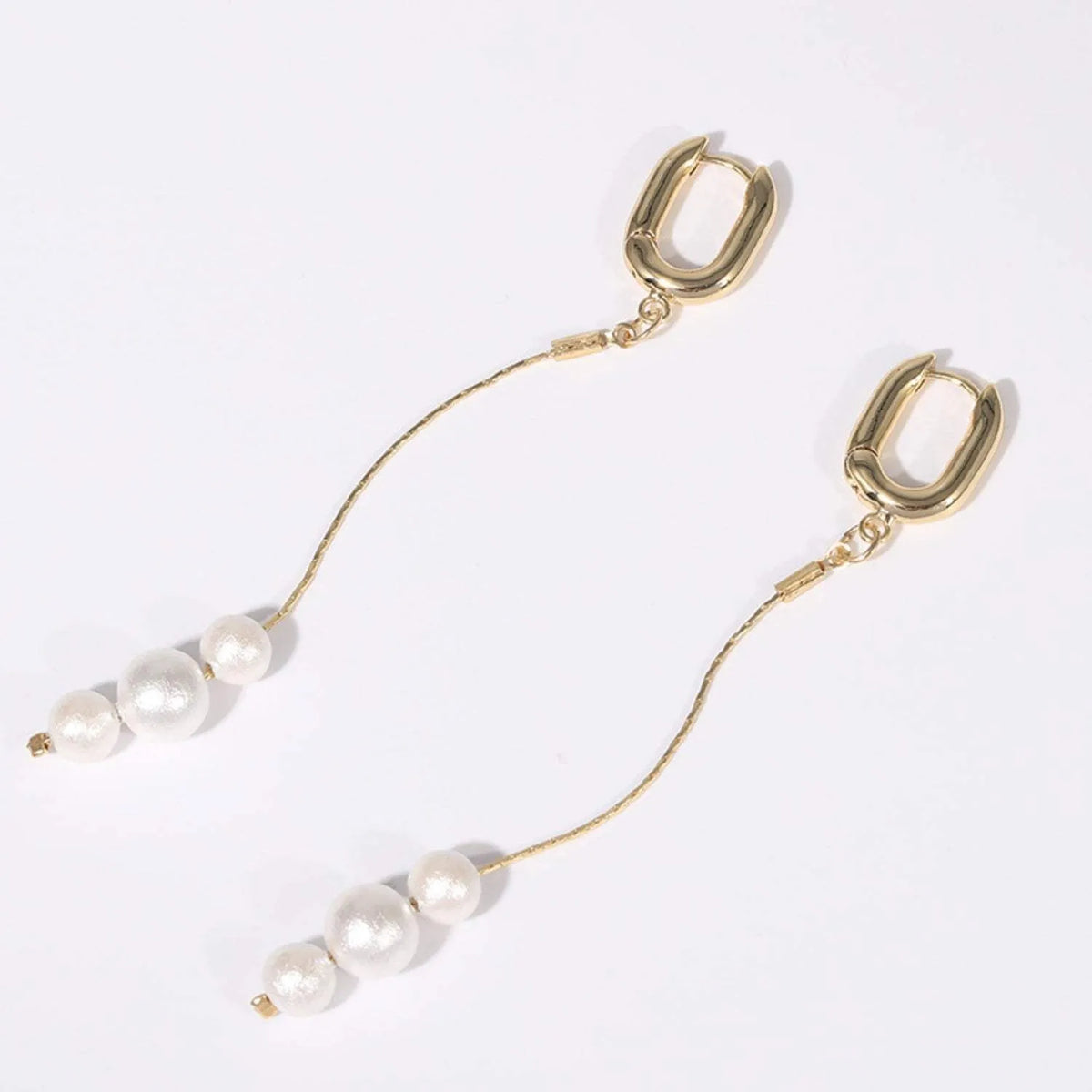 Gold-Plated Pearl Bar Earrings Style A One Size Earrings - Tophatter Daily Deals