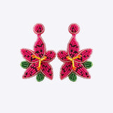 Bead Stainless Steel Flower Dangle Earrings Earrings - Tophatter Daily Deals