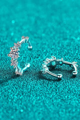 Moissanite Rhodium-Plated Cuff Earrings Moissanite - Tophatter Daily Deals