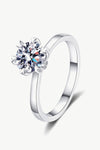 Pleasant Surprise 925 Sterling Silver 1 Carat Moissanite Ring Moissanite - Tophatter Daily Deals