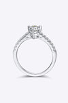 1 Carat Moissanite 925 Sterling Silver Side Stone Ring Rings - Tophatter Daily Deals