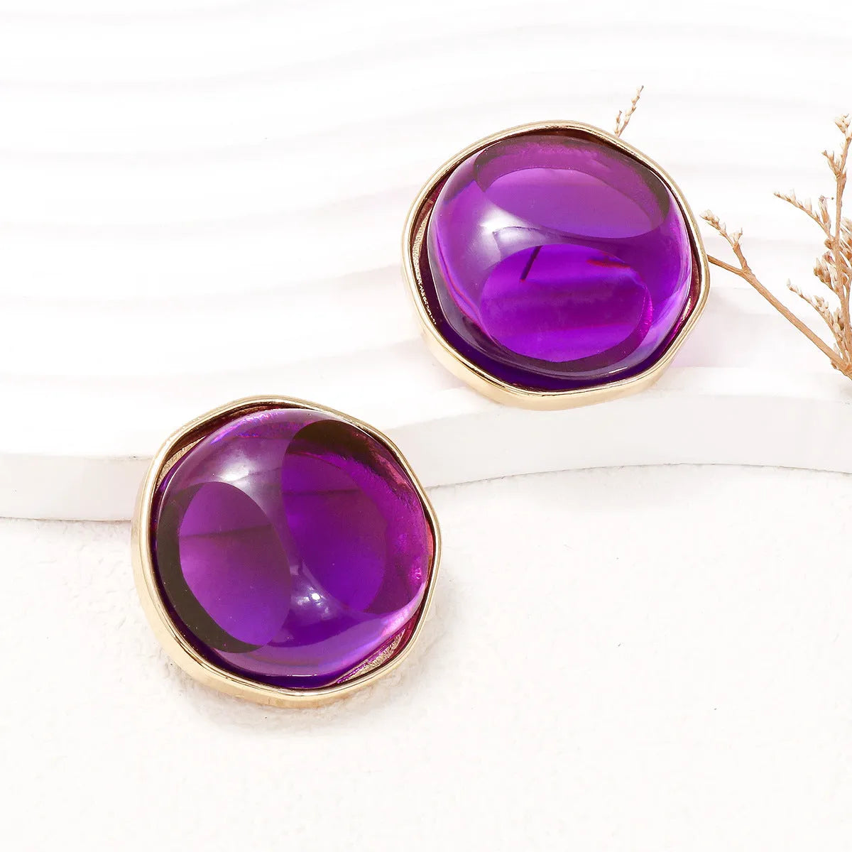 Alloy Geometric Earrings Purple One Size Earrings - Tophatter Daily Deals