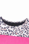 Leopard Color Block Short Sleeve Tee Women's T-Shirts - Tophatter Daily Deals