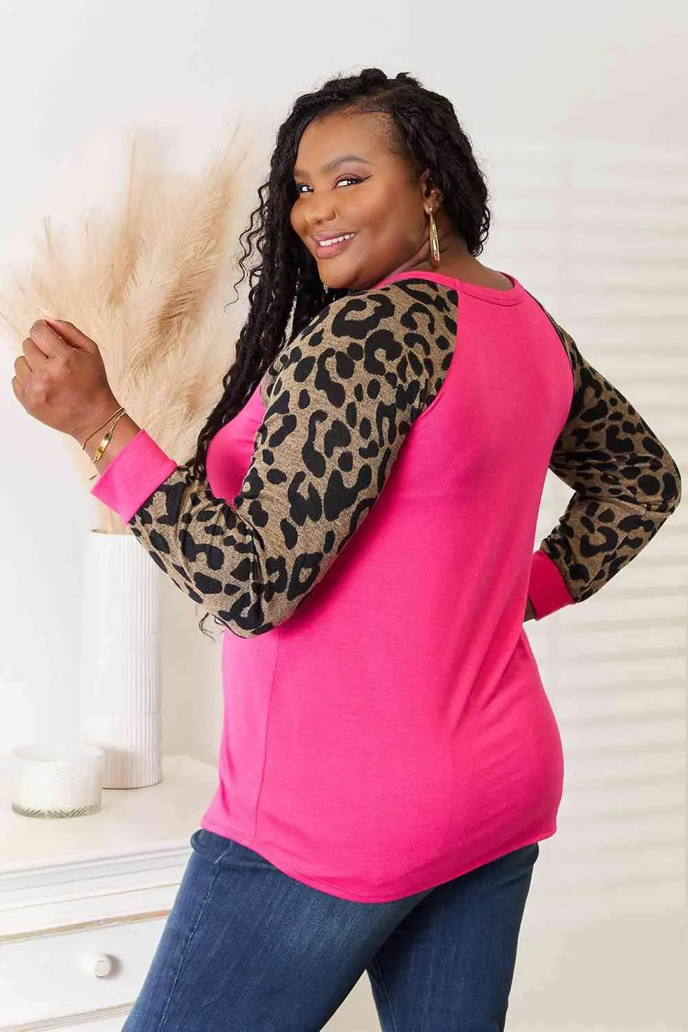Heimish Full Size Animal Print Reindeer Top Blouses - Tophatter Daily Deals
