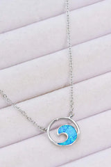 Opal Wave Pendant Necklace Opal - Tophatter Daily Deals