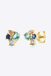 Multicolored Zircon 925 Sterling Silver Stud Earrings Pastel Blue One Size Earrings - Tophatter Daily Deals