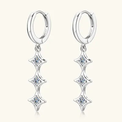 Moissanite 925 Sterling Silver Geometric Shape Earrings Moissanite - Tophatter Daily Deals