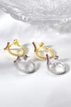 Inlaid Zircon 925 Sterling Silver C-Hoop Earrings Earrings - Tophatter Daily Deals