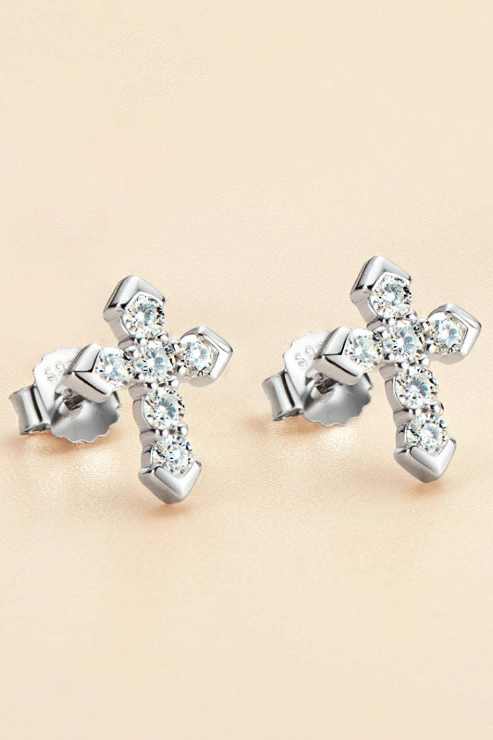 Moissanite Cross Stud Earrings Moissanite - Tophatter Daily Deals