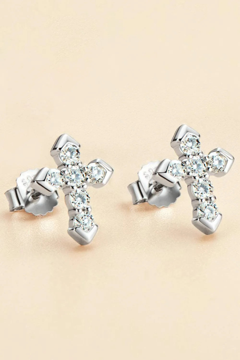 Moissanite Cross Stud Earrings Moissanite - Tophatter Daily Deals