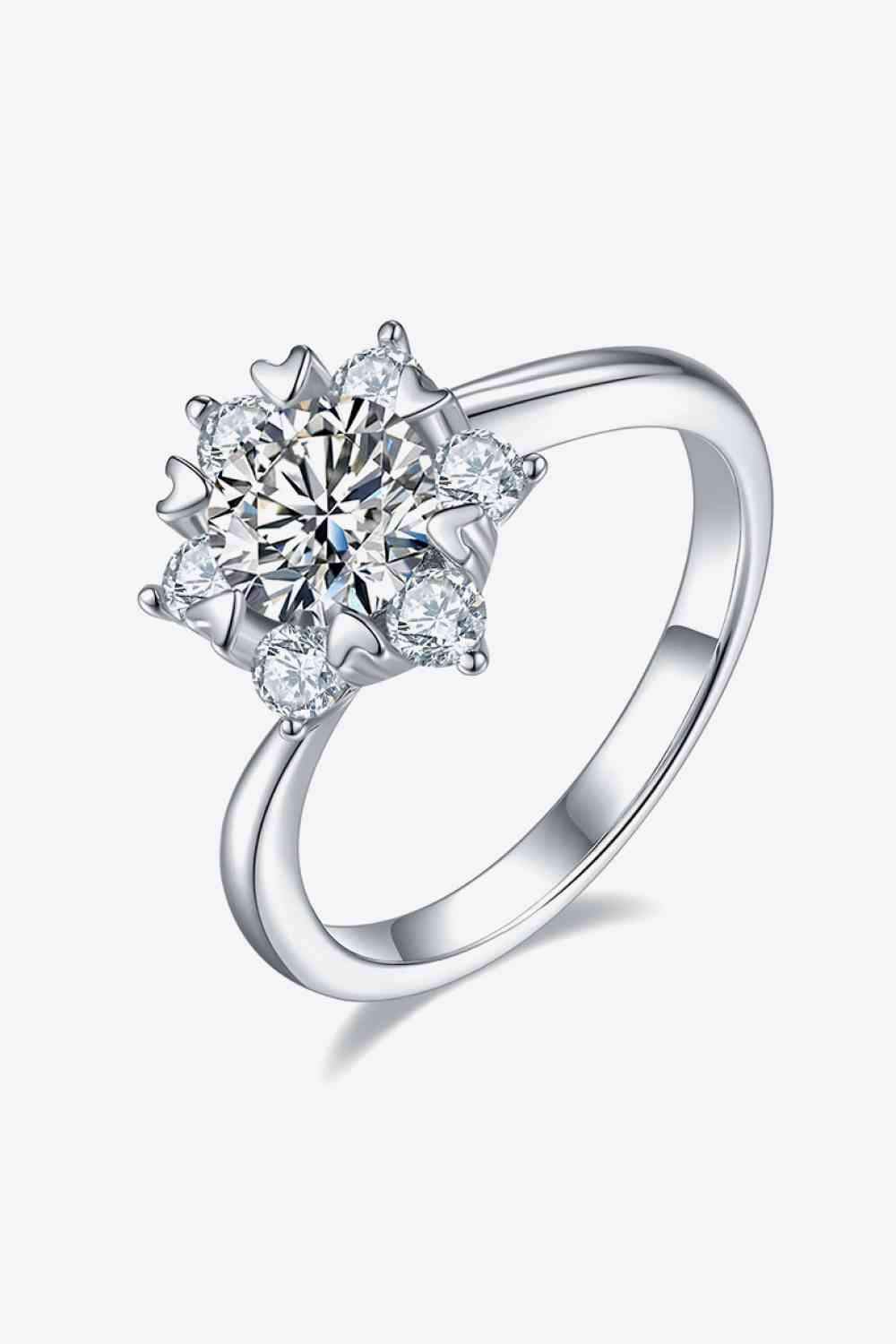 1 Carat Moissanite Zircon Ring Silver Moissanite - Tophatter Daily Deals