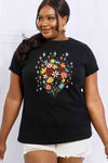 Simply Love Full Size Floral Graphic Cotton Tee Women's T-Shirts - Tophatter Daily Deals