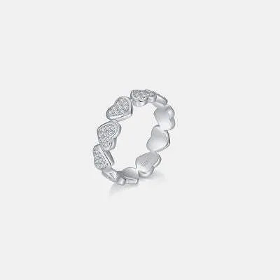 Moissanite 925 Sterling Silver Heart Shape Ring Moissanite - Tophatter Daily Deals