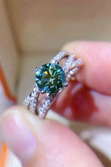 1 Carat Moissanite Contrast 925 Sterling Silver Ring Moissanite - Tophatter Daily Deals