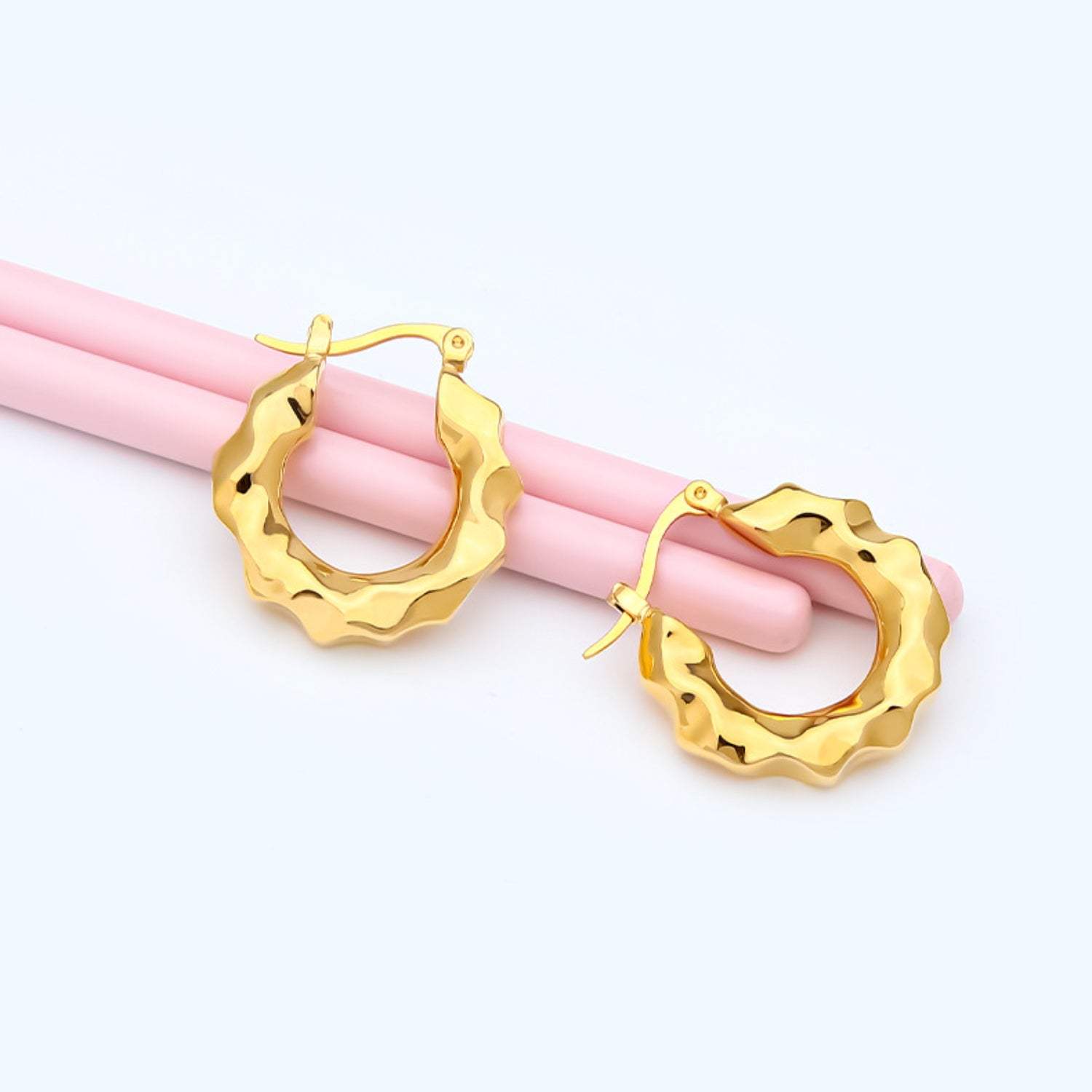 Gold-Plated Huggie Earrings Earrings - Tophatter Daily Deals