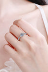 925 Sterling Silver Moissanite Adjustable Ring Silver Moissanite - Tophatter Daily Deals