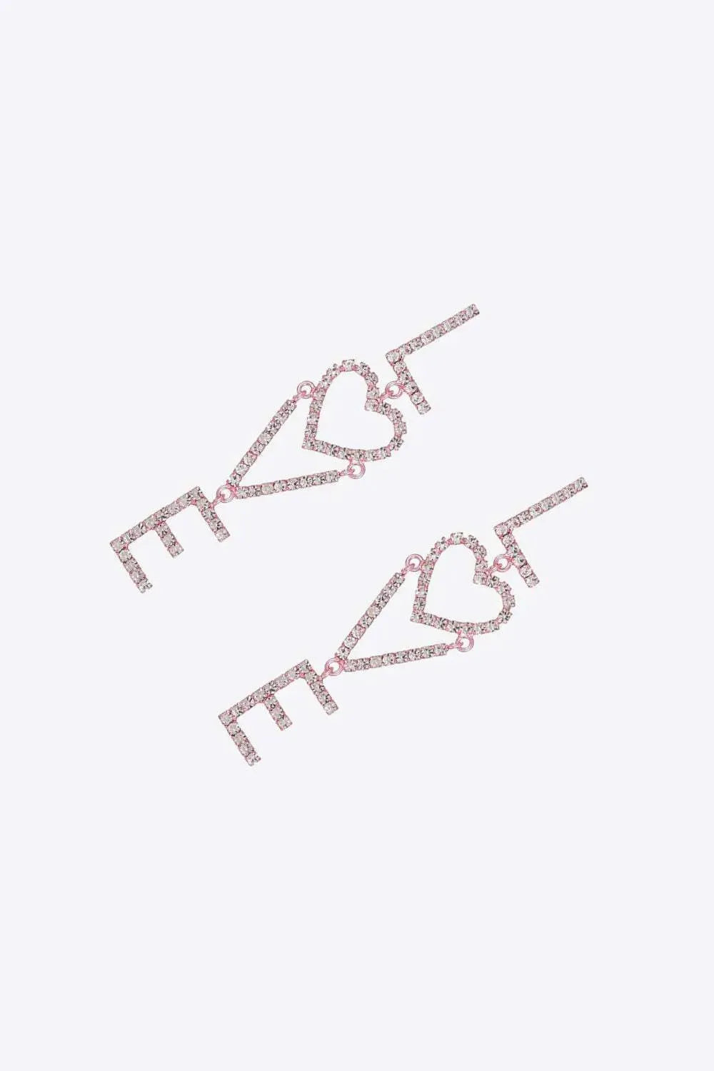LOVE Glass Stone Zinc Alloy Earrings Earrings - Tophatter Daily Deals
