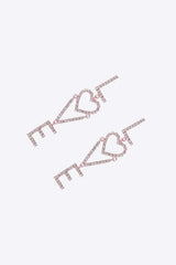 LOVE Glass Stone Zinc Alloy Earrings Earrings - Tophatter Daily Deals