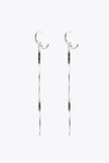 925 Sterling Silver Long Snake Chain Earrings Earrings - Tophatter Daily Deals