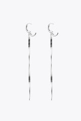 925 Sterling Silver Long Snake Chain Earrings Earrings - Tophatter Daily Deals