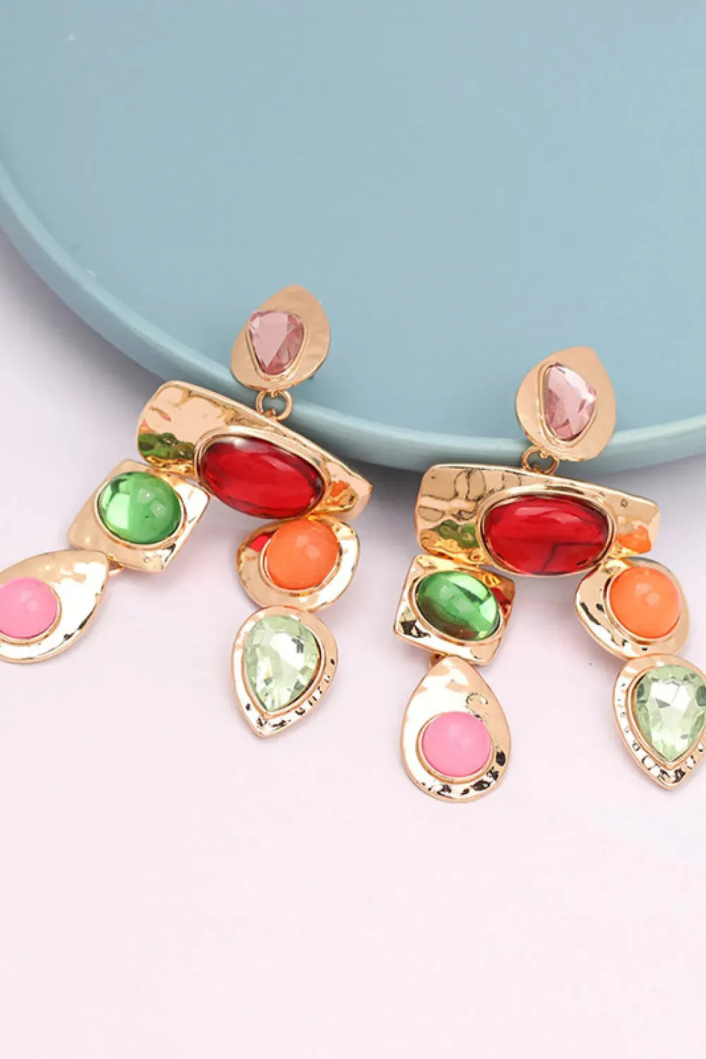 Geometrical Zinc Alloy Frame Resin Dangle Earrings Earrings - Tophatter Daily Deals