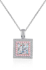 1 Carat Moissanite Square Pendant Chain Necklace Moissanite - Tophatter Daily Deals