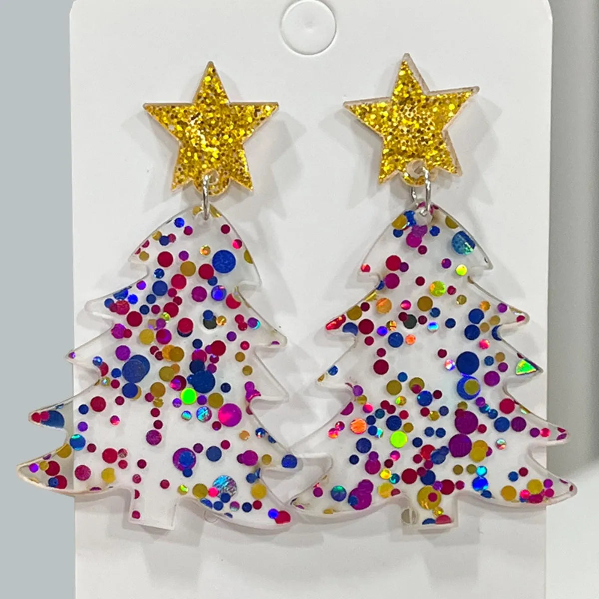 Christmas Tree Acrylic Dangle Earrings Royal Blue One Size Earrings - Tophatter Daily Deals