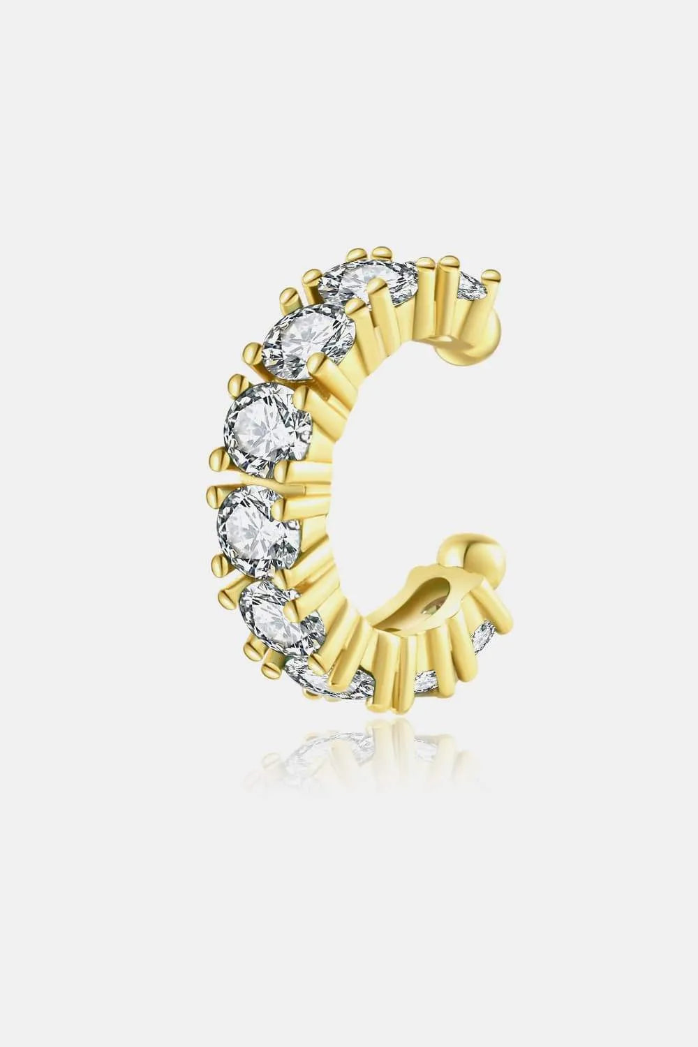 Inlaid Zircon Single Cuff Earring Gold One Size Earrings - Tophatter Daily Deals