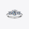 3 Carat Moissanite 925 Sterling Silver Ring Silver Moissanite - Tophatter Daily Deals