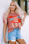 US Flag Round Neck Short Sleeve T-Shirt Women's T-Shirts - Tophatter Daily Deals