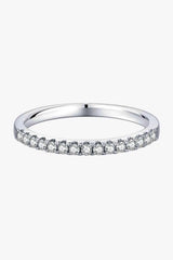 Moissanite Platinum-Plated Half-Eternity Ring Moissanite - Tophatter Daily Deals