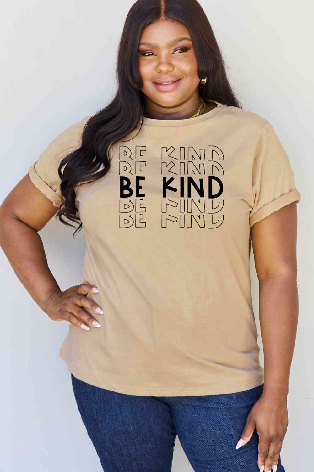 Simply Love Full Size BE KIND Graphic T-Shirt Women's T-Shirts - Tophatter Daily Deals