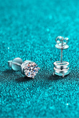 2 Carat Moissanite Rhodium-Plated Stud Earrings Moissanite - Tophatter Daily Deals