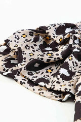 Animal Print Puff Sleeve Round Neck Blouse Blouses - Tophatter Daily Deals