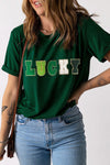 LUCKY Round Neck Short Sleeve T-Shirt Women's T-Shirts - Tophatter Daily Deals