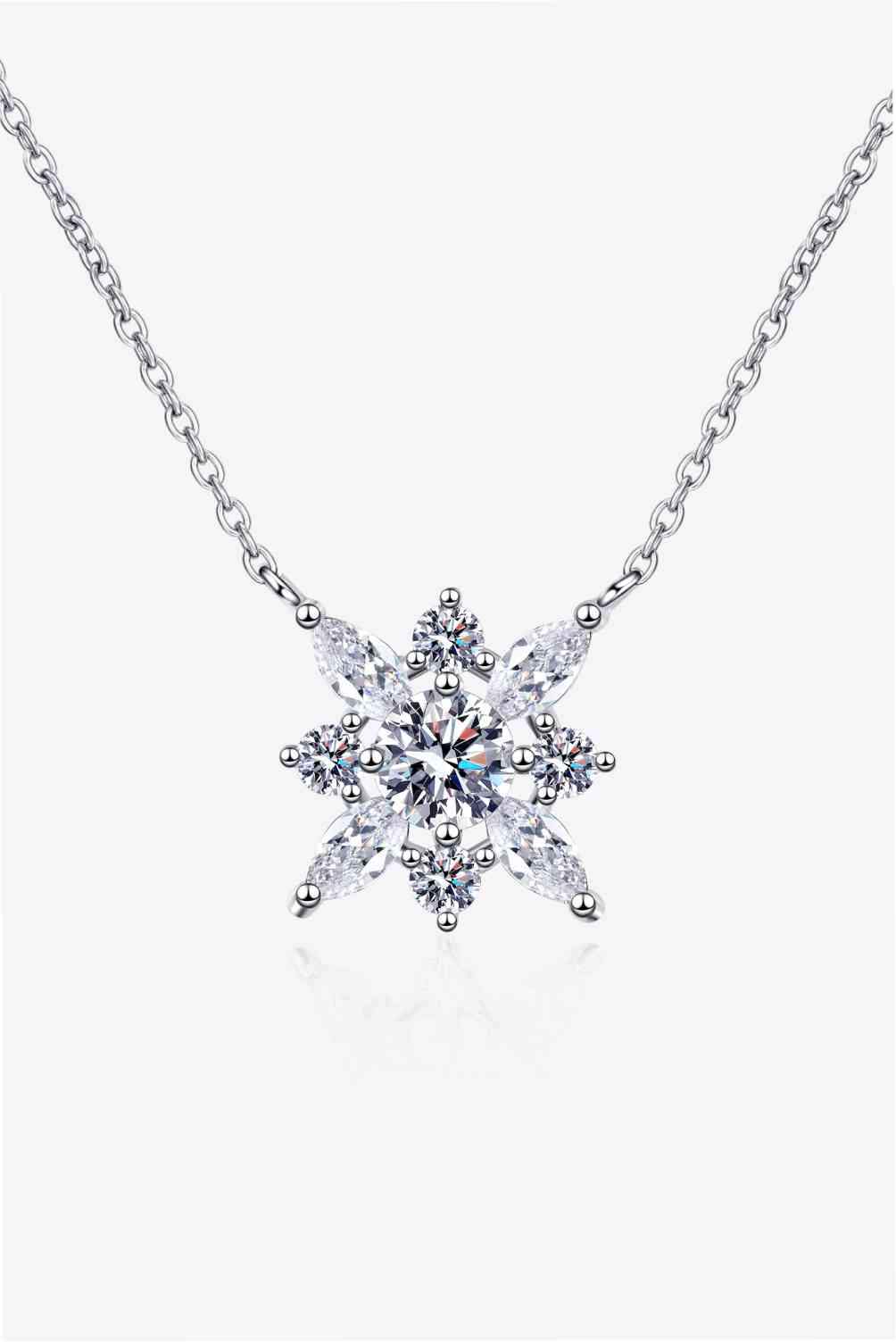 Moissanite Rhodium-Plated Necklace Silver One Size Moissanite - Tophatter Daily Deals